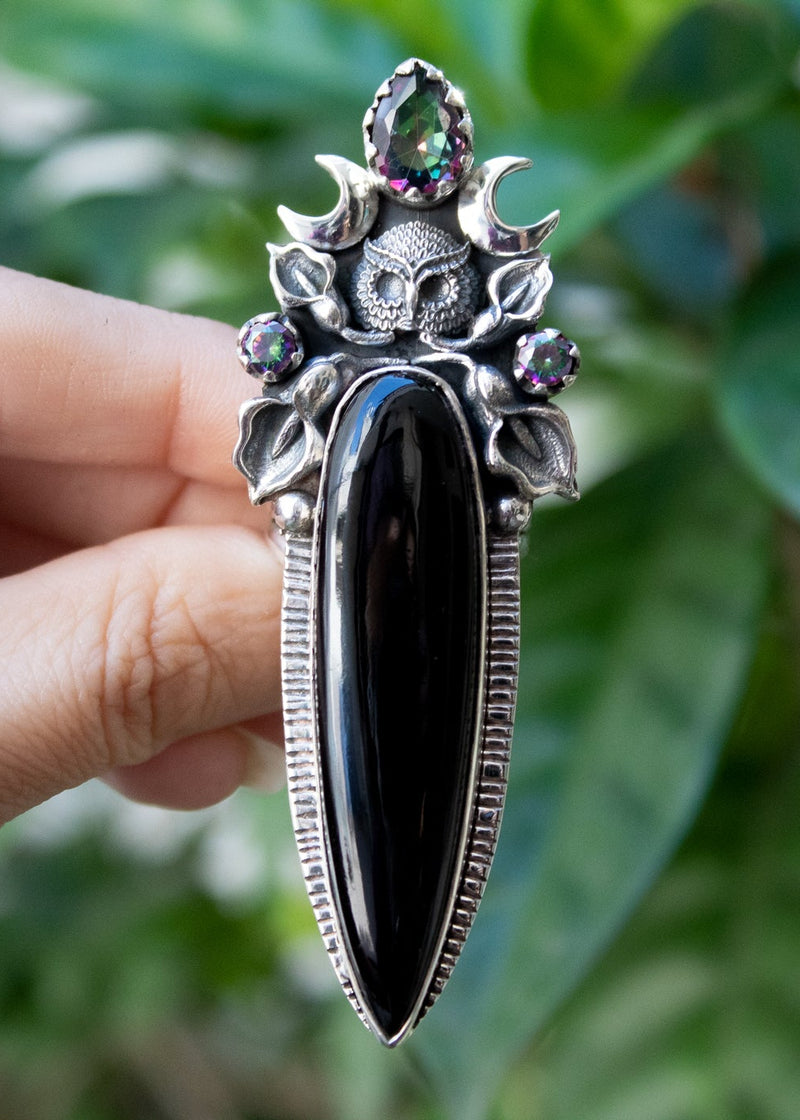 Black Onyx Long Ring, AR-6882