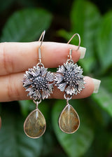 Golden Rutile Earrings, AE-7201