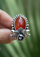 Natural Carnelian Gemstone Ring, AR-7021