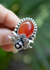 Natural Carnelian Gemstone Ring, AR-7021