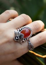 Natural Carnelian Gemstone Ring, AR-7021