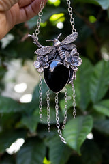Queen of the Night – Black Onyx Bee Necklace, AP-7401