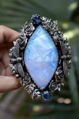 Lunar Enchantment: Moonstone Cuff Bracelet, AB-7399