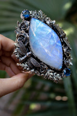 Lunar Enchantment: Moonstone Cuff Bracelet, AB-7399