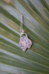 Lone Wolf Guardian – Sterling Silver Pendant Necklace, AP-7413