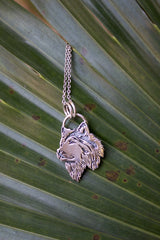 Lone Wolf Guardian – Sterling Silver Pendant Necklace, AP-7413