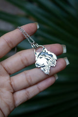 Lone Wolf Guardian – Sterling Silver Pendant Necklace, AP-7413