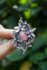 Whispers of Spring: Peruvian Pink Opal Ring, AR-7424