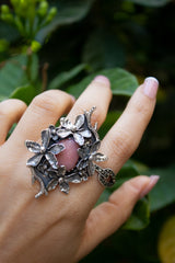 Whispers of Spring: Peruvian Pink Opal Ring, AR-7424