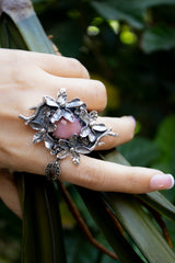 Whispers of Spring: Peruvian Pink Opal Ring, AR-7424