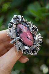 Wild Rose: Rhodonite & Mystic Topaz Ring, AR- 7441