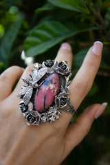 Wild Rose: Rhodonite & Mystic Topaz Ring, AR- 7441