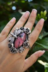 Wild Rose: Rhodonite & Mystic Topaz Ring, AR- 7441