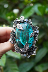 Chrysocolla & Moonstone Ring, AR- 7460