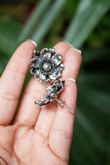 Floral Silver Studs, AE-7459