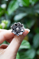 Floral Silver Studs, AE-7459