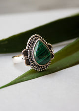 Bague délicate en malachite, AR-6706