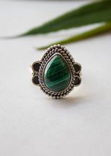 Bague délicate en malachite, AR-6706