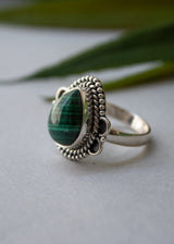 Bague délicate en malachite, AR-6706