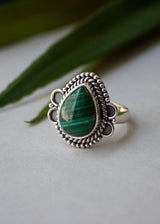Bague délicate en malachite, AR-6706