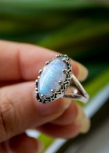 Moonstone Ring 925 Sterling Silver, AR-6702