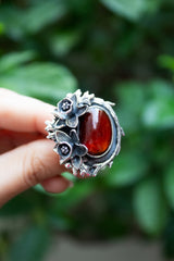 Ember Bloom: Hessonite Garnet Ring, AR- 7492
