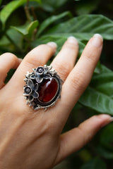 Ember Bloom: Hessonite Garnet Ring, AR- 7492