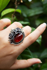 Ember Bloom: Hessonite Garnet Ring, AR- 7492