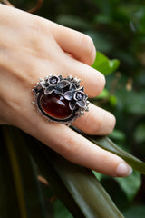 Ember Bloom: Hessonite Garnet Ring, AR- 7492