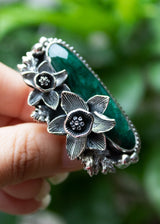 Elegant Emerald Ring Sterling Silver, AR-7084