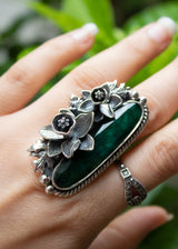 Elegant Emerald Ring Sterling Silver, AR-7084