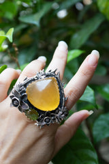 Anillo de Aventurina Amarilla y Tanzanita