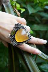 Anillo de Aventurina Amarilla y Tanzanita