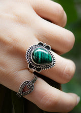 Bague délicate en malachite, AR-6706