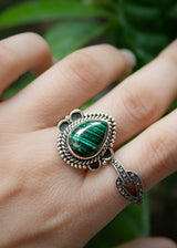 Bague délicate en malachite, AR-6706