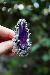 Celestial Grace: Amethyst Butterfly Ring, AR-7544