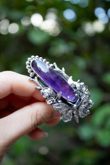 Celestial Grace: Amethyst Butterfly Ring, AR-7544