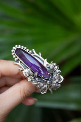 Celestial Grace: Amethyst Butterfly Ring, AR-7544