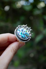 Tidebound Star: Abalone Shell Ring, AR- 7529
