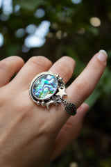 Tidebound Star: Abalone Shell Ring, AR- 7529