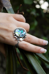 Tidebound Star: Abalone Shell Ring, AR- 7529