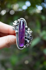 Twilight Vine – Long Amethyst Botanical Ring, AR-7545