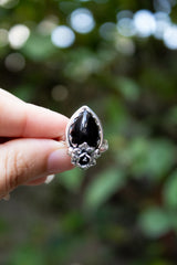 Petals of Shadows: Black Onyx Ring, AR- 7527