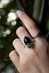 Petals of Shadows: Black Onyx Ring, AR- 7527