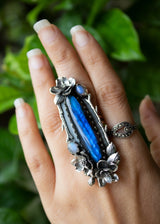 Lunar Garden: Labradorite & Moonstone Ring, AR-7047