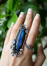 Lunar Garden: Labradorite & Moonstone Ring, AR-7047