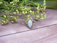 Marquise shape Moonstone Crescent Moon Ring, AR-3024