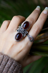 Bague Grenat Floral AR-6547