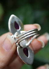 Bague améthyste avec feuille d'érable, AR-6558