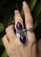 Bague améthyste avec feuille d'érable, AR-6558